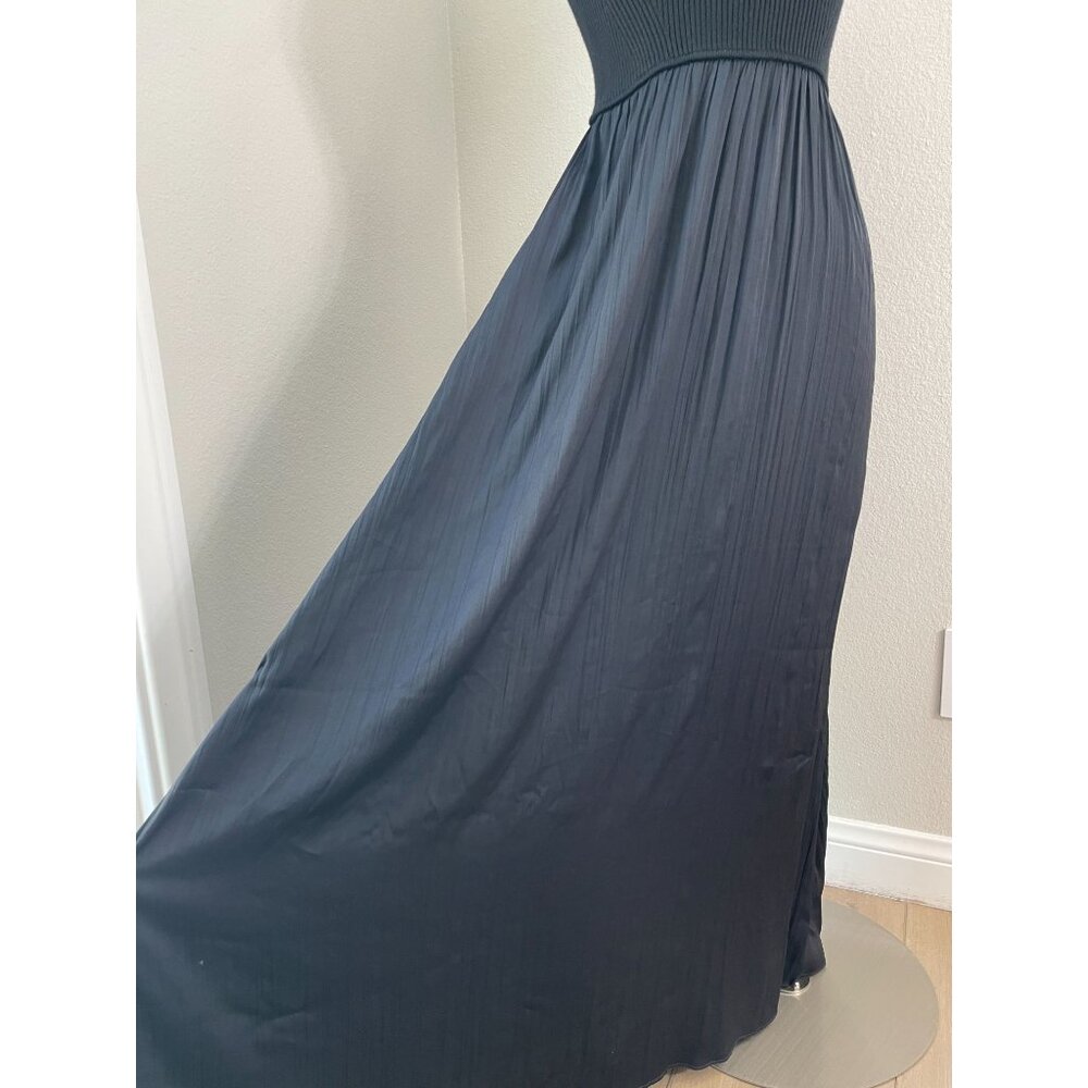 NEW Anthropologie Womens Medium Black Strapless Maxi Dress Ribbed Knit Bodice - Picture 12 of 12